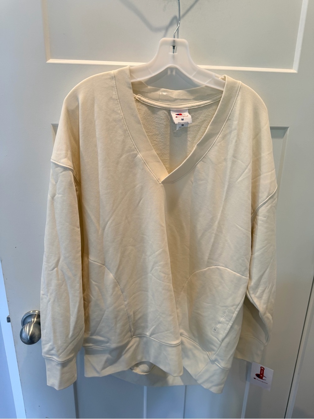 NWT Champion Gameday Deep V Tunic Sweatshirt Cream Medium